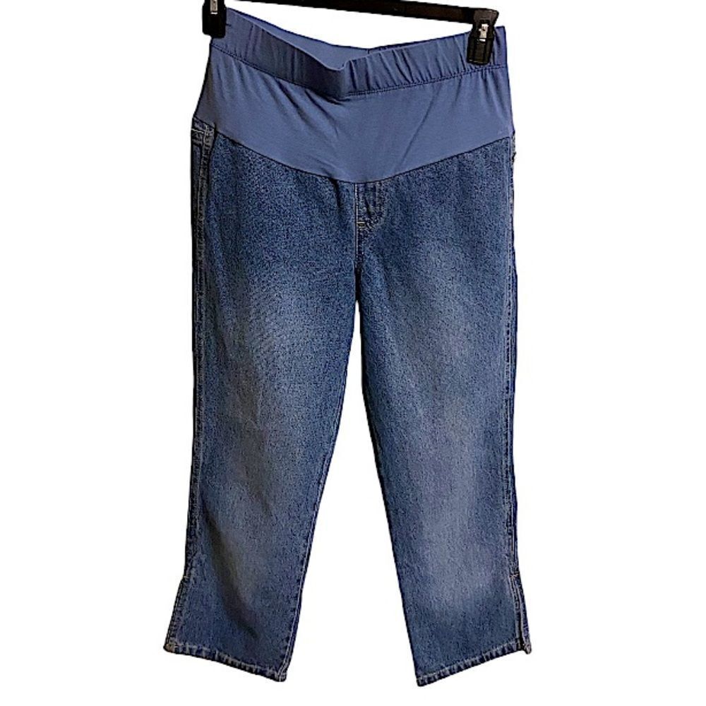 Motherhood Maternity Womens Size Small Jeans Embroidered Pockets Stonewash